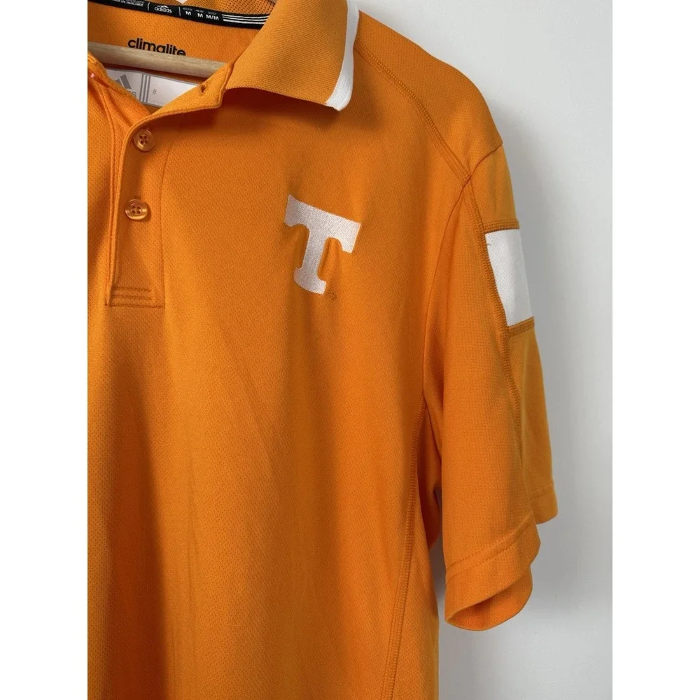 Tennessee Volunteers Polo Shirt Men Medium Orange Embroidered Adidas Climacool *